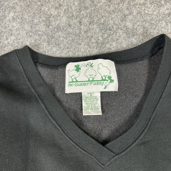 Vtg Quacker Factory Womens Medium Halloween Sequin Jack O'Lantern Sweatshirt - Picture 2 of 9